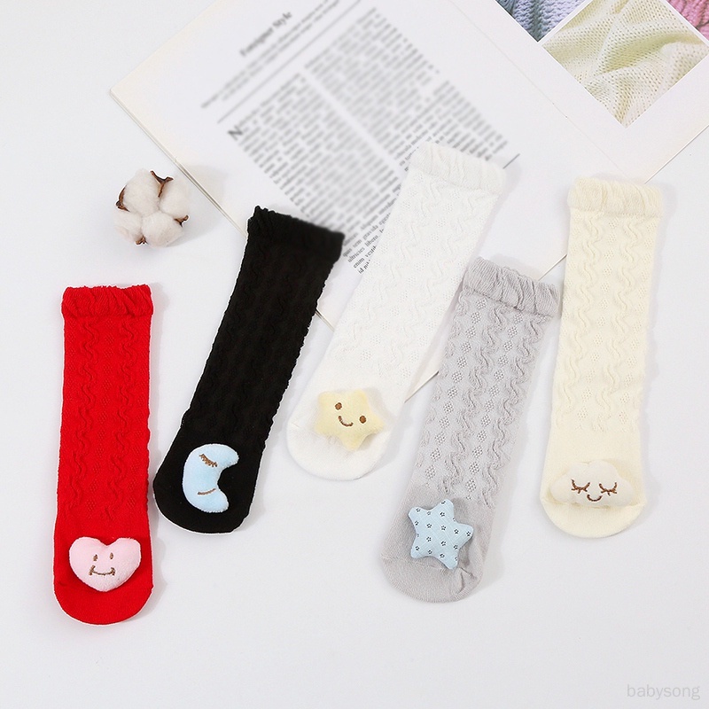 Vớ cotton Dài Chống Trượt In Họa Tiết Hoạt Hình Dễ Thương Phong Cách Hàn Quốc Cho Bé Sơ Sinh