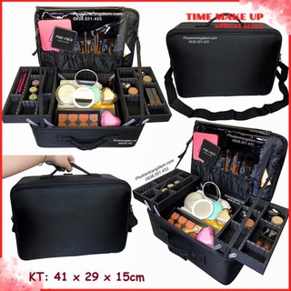 Cốp trang điểm vải 2 khay có dây đeo chuyên nghiệp ms 00288