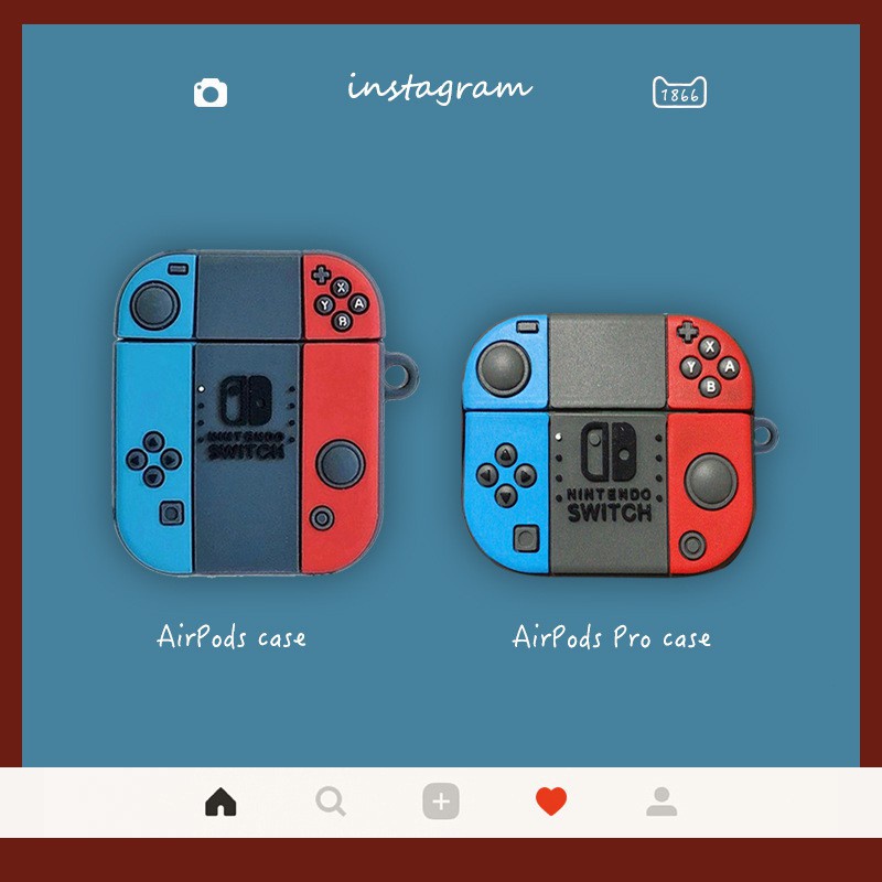 Mới Vỏ Bảo Vệ Hộp Sạc Tai Nghe bluetooth airpods pro gen 2 1 2 3 pro Chống Sốc Hình Máy Chơi game nintendo switch 3d