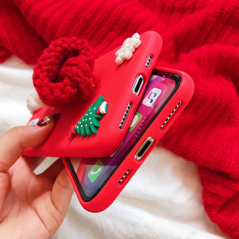 Vỏ DIY Cho Samsung Galaxy A53 A33 A13 4G 5G A24 A23 A81 Note 20 Ultra 10 Lite 10 Plus Giáng Sinh Ông Già Noel Tay Người Tuyết Mũ Cây Nai Sừng Tấm 3D Búp Bê Tpu Vỏ Điện Thoại