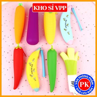 Hộp bút cute chất liệt nhựa mềm màu sắc tươi tắn nhiều hình dâu tây quả chuối  E77