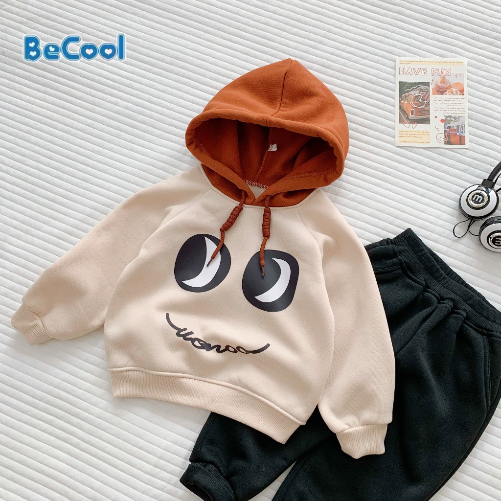 Bộ Nỉ Bông In Hình Mắt BAOBAOKIDS , Bộ Nỉ In Hình Mắt Ngộ Nghĩ Cho Bé Từ 8- 27kg