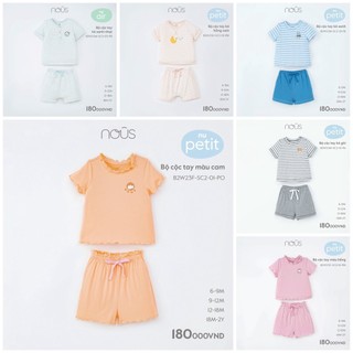 Bộ cộc tay bé trai, bé gái 6m - 2y