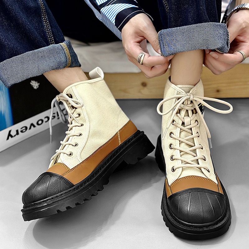 Giày martin nam giày nam cổ cao trắng giày thoáng khí chất lượng cao giày nam