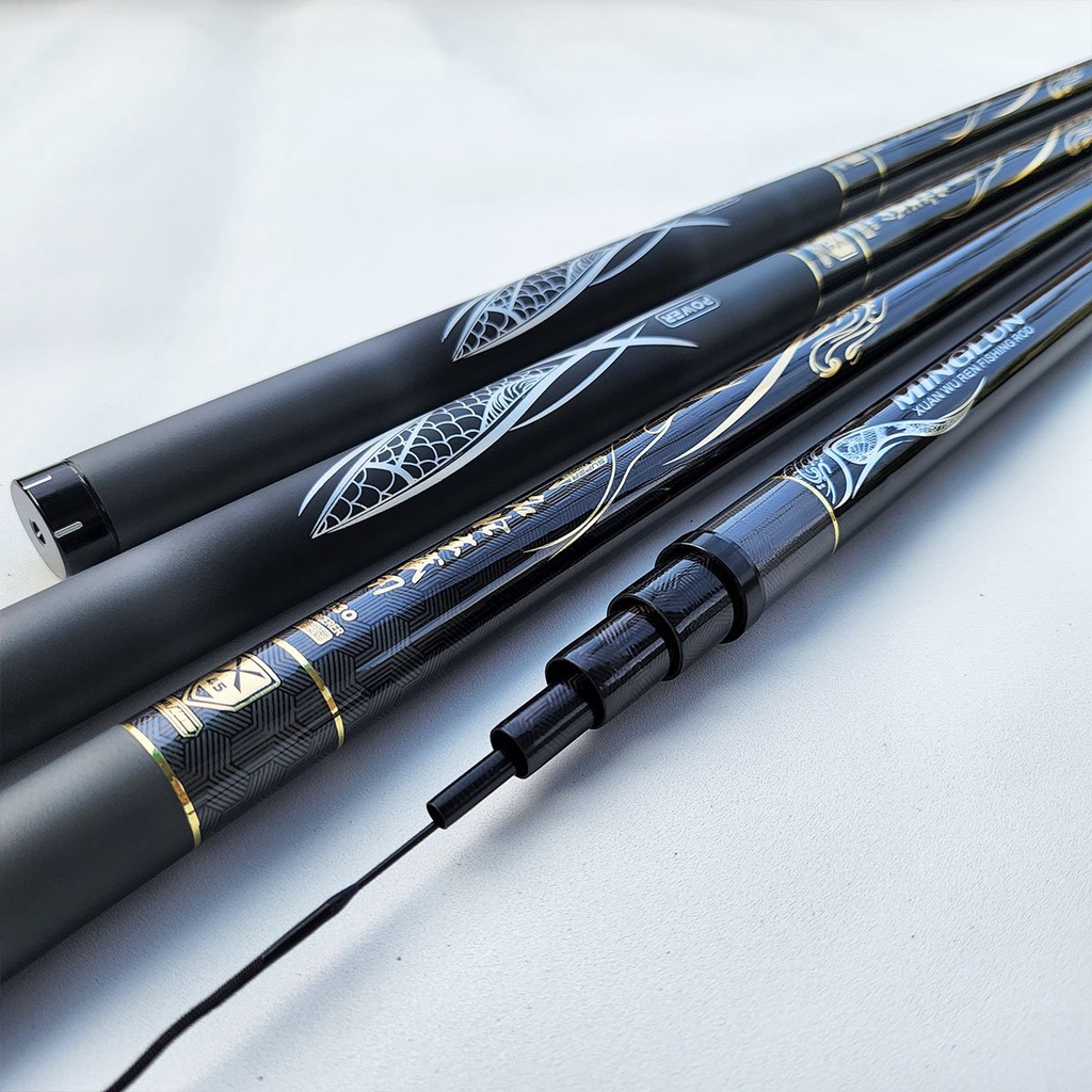 Cần câu tay Huyền Vũ 8H bản săn hàng carbon cao cấp bảo hành chính hãng