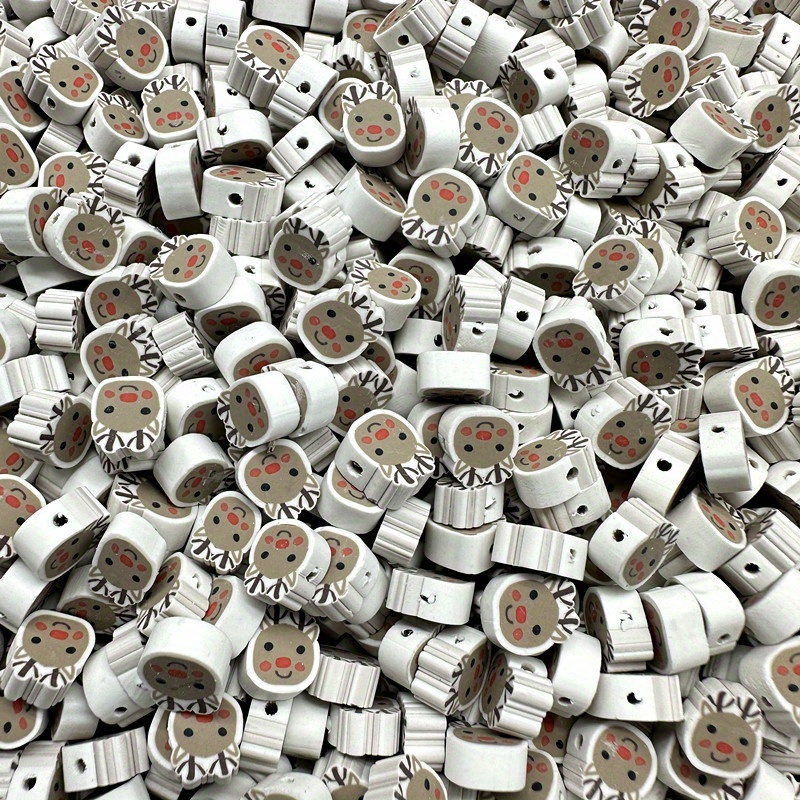 Set 30 Hạt Đất Sét polymer 10mm Hình Ông Già Noel / Người Tuyết / Cây Thông / Người Tuyết diy Làm Trang Sức