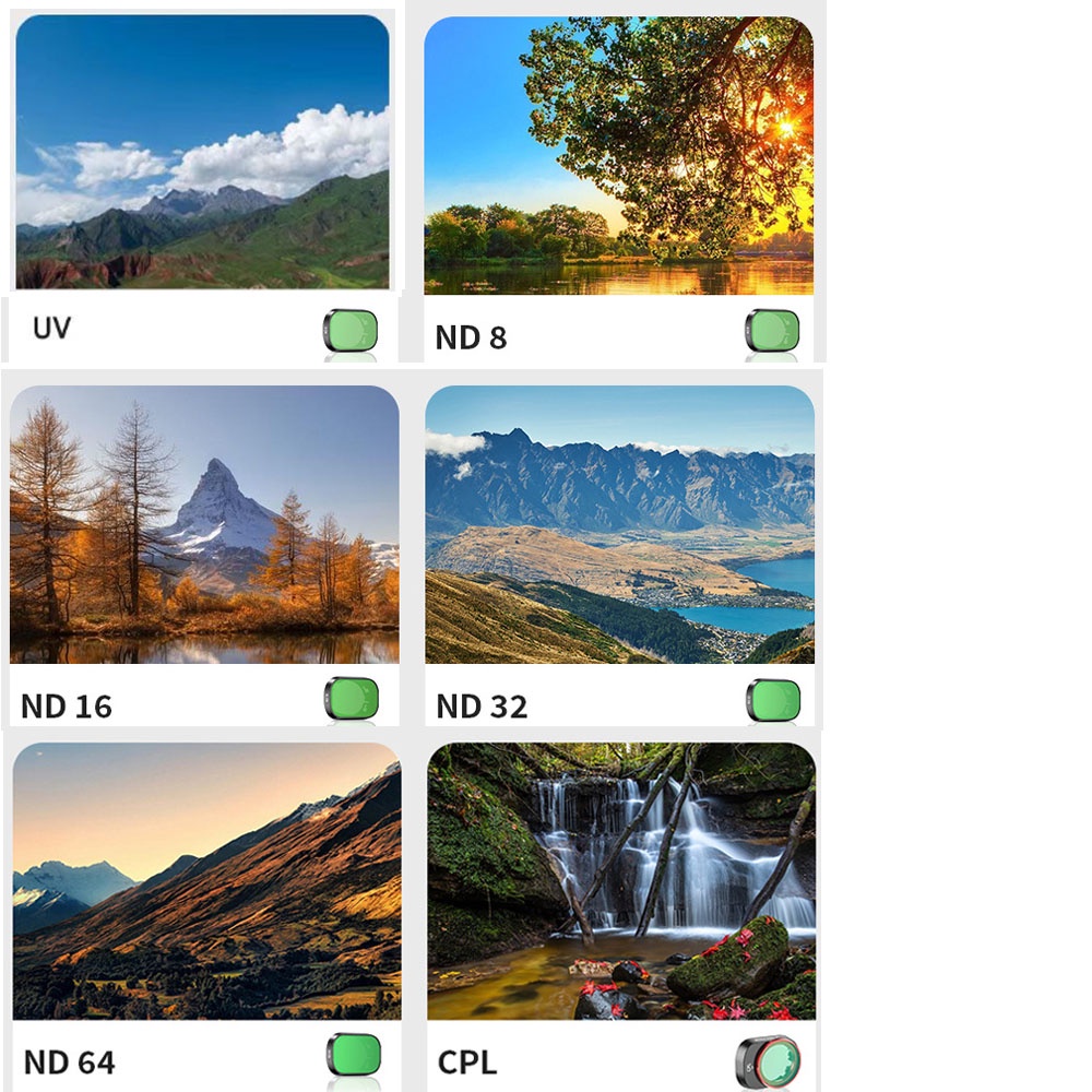 Dji Bộ Kính Lọc uv nd 8 / 16 / 32 / 64 / 256 Chuyên Dụng Cho camera dji mini 4 pro