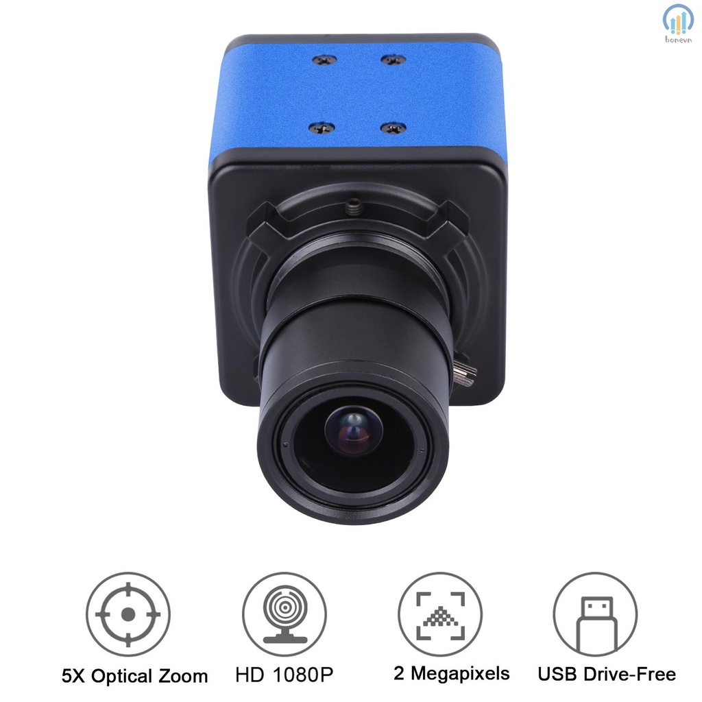 1080P HD Webcam with 5X Optical Zoom and Microphone for Video Conference and Online Teaching