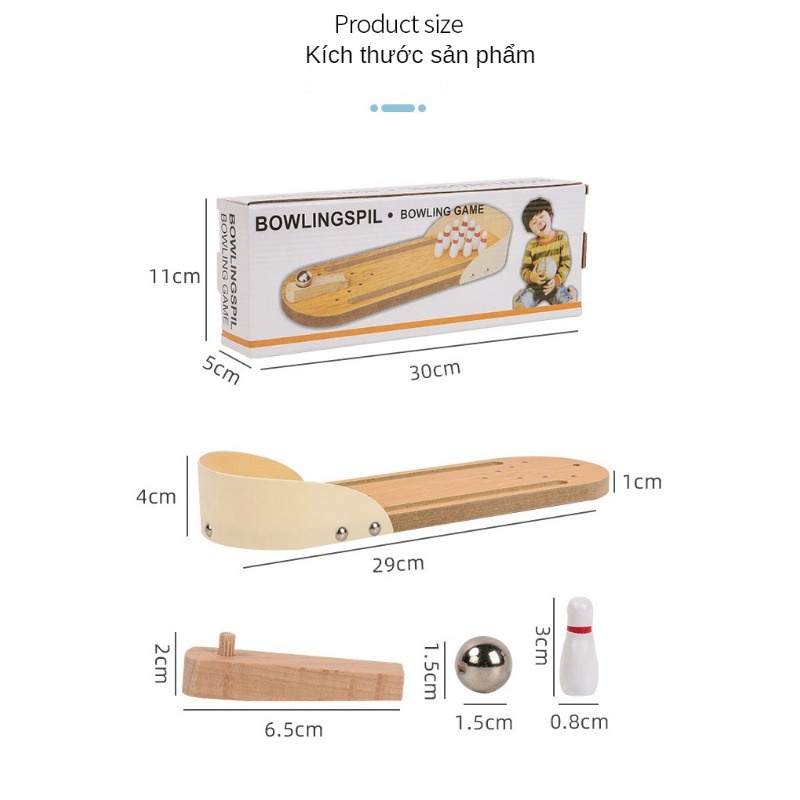Bowling Gỗ mini