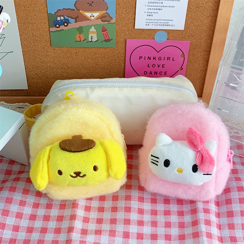 Hoạt Hình Ví Đựng Tiền Xu / Tai Nghe / Dây Cáp Hình sanrio kuromi melody Nhồi Bông Đáng Yêu