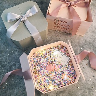 In stock and fast delivery# Valentine's Day gift empty box ins gift box box birthday gift for lovers male and female friends bridesmaid octagonal box jlL