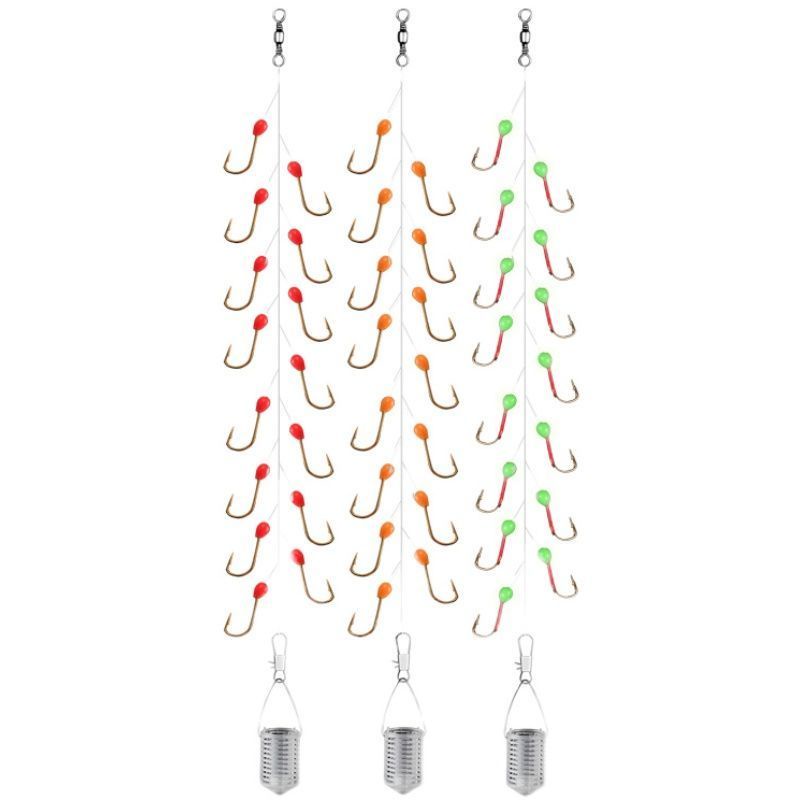 Bộ Dây Móc Câu Cá Màu Trắng Vàng Nhạt Nhỏ Móc Câu Cá Bảy Sao Băng Có Dải Trắng Và Móc Câu Cá