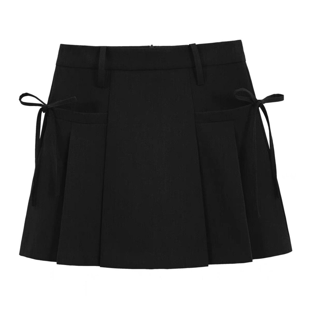 Thời Trang Bigsize Chân Váy Có Lót Trong Đính Nơ Vải Cotton Lạnh Cao Cấp 50 - 100Kg