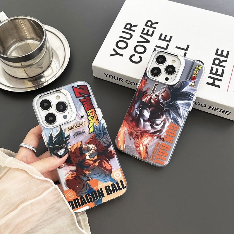 Ốp Điện Thoại Cứng Mạ Điện Họa Tiết Hoạt Hình dragon ball goku Cho iphone 15 pro max 14 pro max 13 pro max 12 pro max 11
