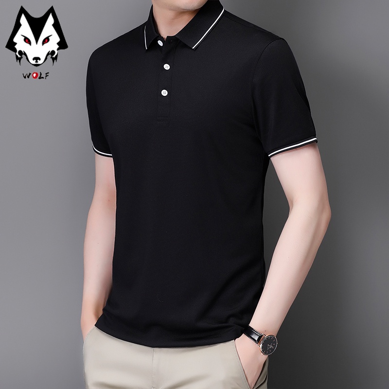 Áo polo Tay Ngắn Màu Trơn Thoáng Khí Thời Trang Công Sở Cho Nam