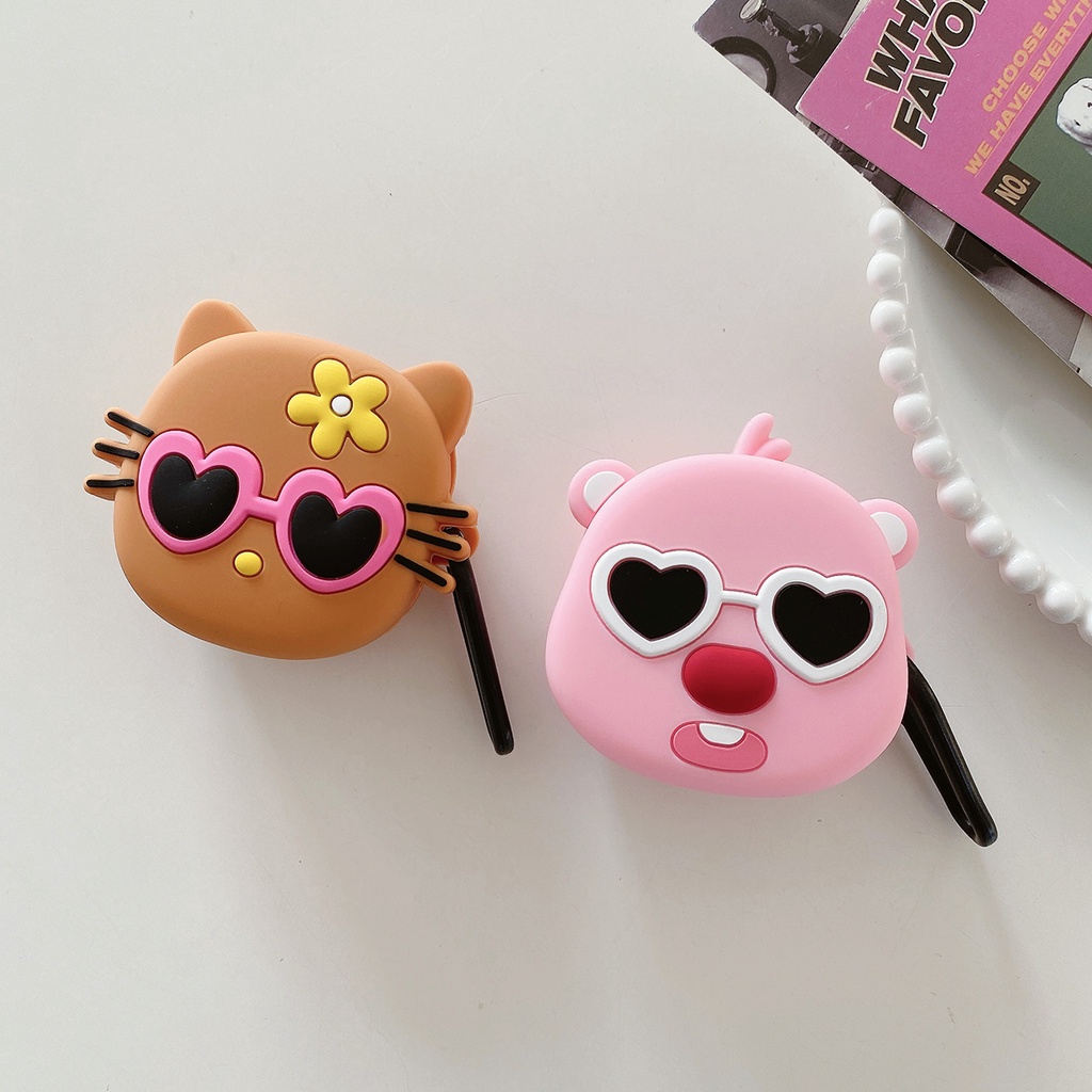 Vỏ Bảo Vệ Hộp Sạc Tai Nghe samsung galaxy buds pro & buds live & buds fe 3d Bằng Silicon Chống Sốc Hình Tai Mèo Dễ Thương