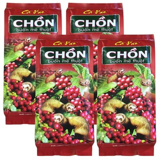 Combo 4 bịch Cà phê pha Phin truyền thống Chồn Buôn Mê Thuộc và Chồn 24h thượng hạng.