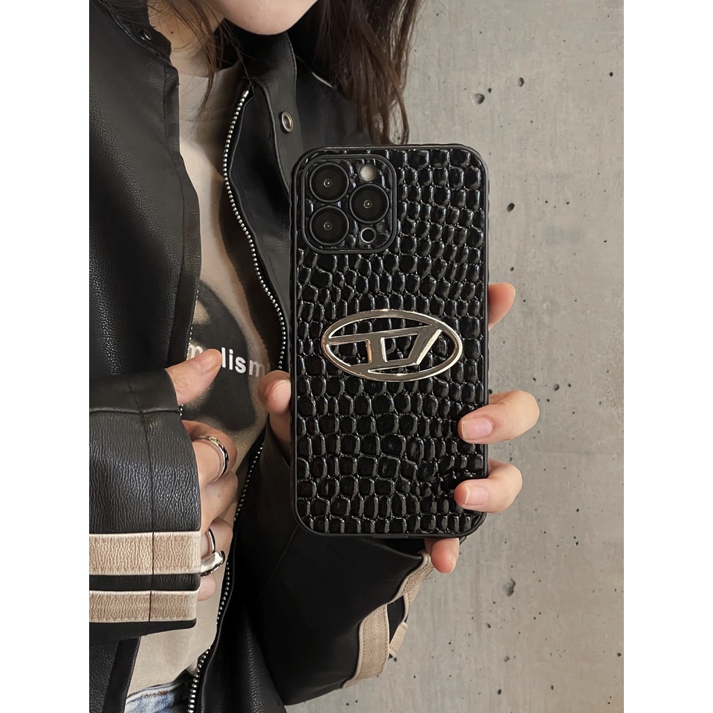 Mới Ốp Điện Thoại Da Cá Sấu Màu Đen Cho iphone 15 pro max 14 pro 13 pro max 12 pro max 11 12 13 14 15 pro