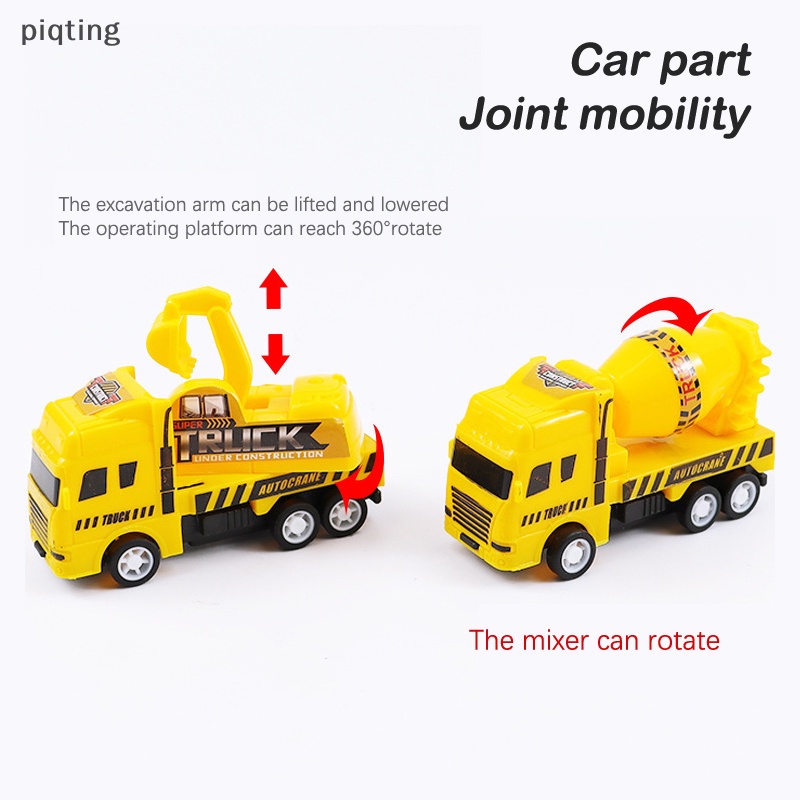 Piqt Đồ Chơi Mô Hình Xe Cứu Hỏa Động Cơ Lưng Kéo Cho Bé Trai