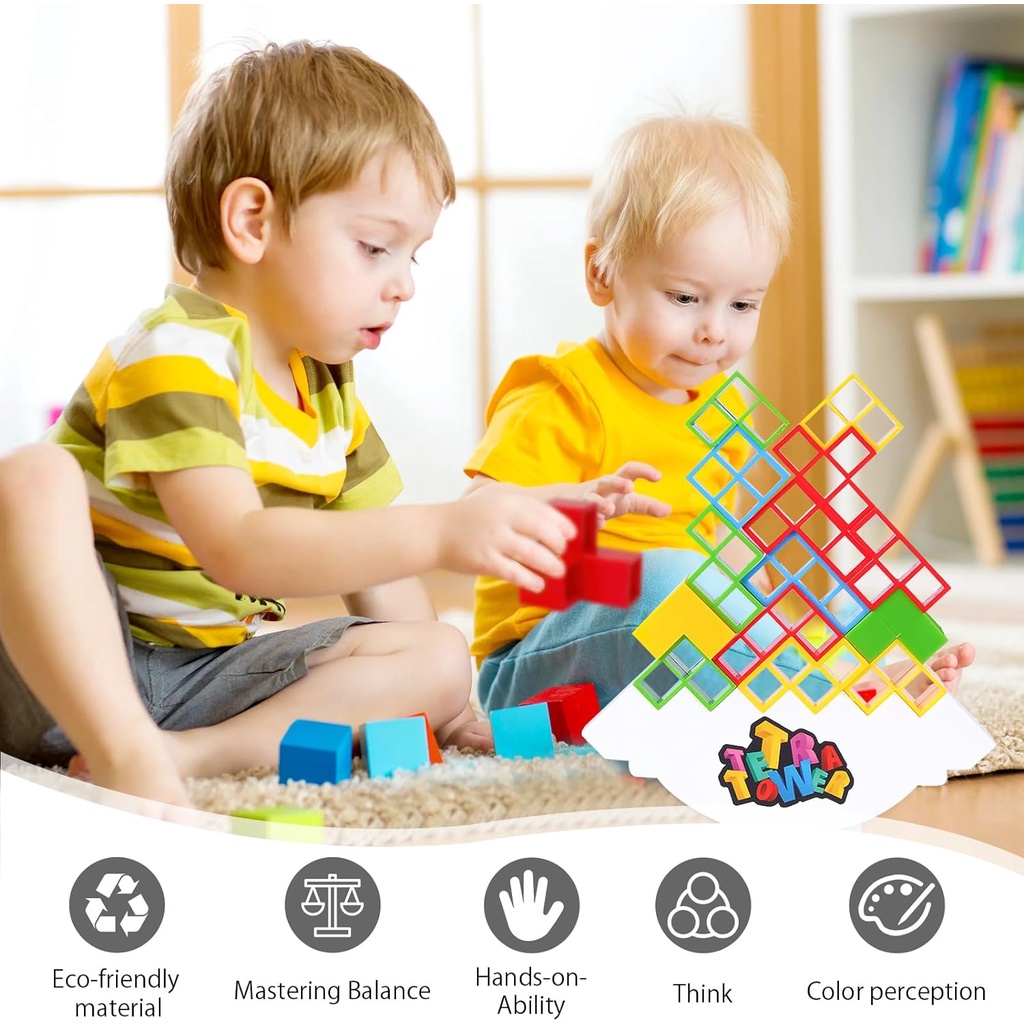 TETRA TOWER GAME RUSSIAN BUILDING BLOCKS STACKING TOYS ТЕТРИС BALANCE TOWER PUZZLE BOARD GAME KIDS DIY ASSEMBLY RUSSIAN PUZZLE