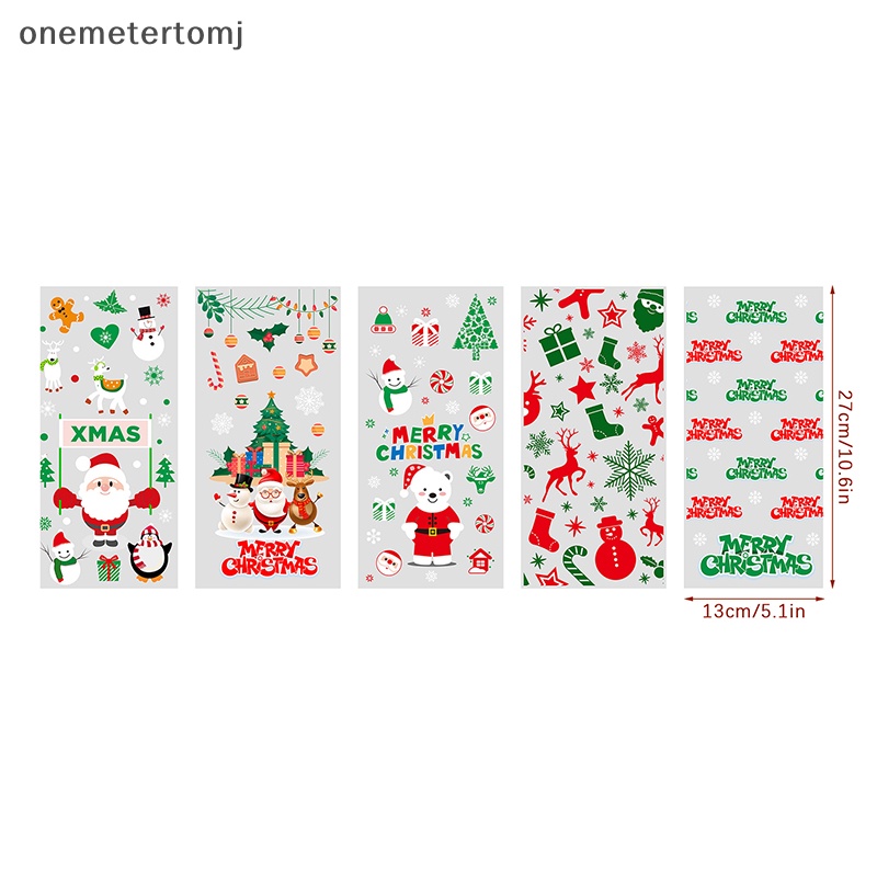 Onemetertomj Set 50 Túi Nhựa Đựng Bánh Kẹo Giáng Sinh Làm Quà Tặng Bông Tuyết Ông Già Noel Đóng Gói Quà Tặng Năm Mới