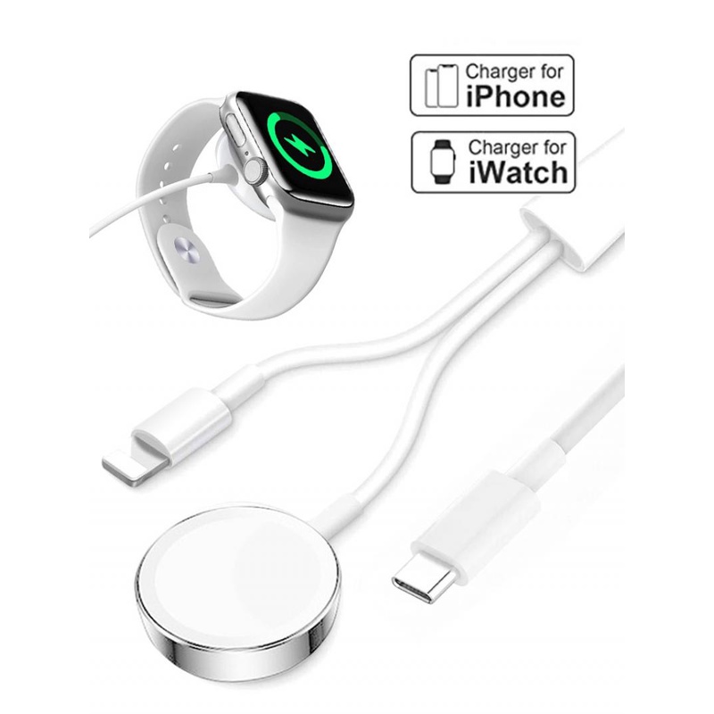 Bộ sạc nhanh không dây ANKNDO PD từ tính thích hợp cho i  7 SE 6 5 4 3 2 Series 45/44/42/41/40mm USB Type-C