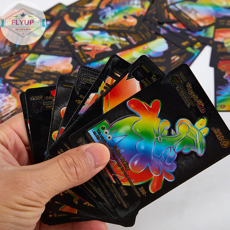 Hộp 55 Thẻ Bài pokemon Bằng Kim Loại Màu Vàng / Bạc vmax gx charizard