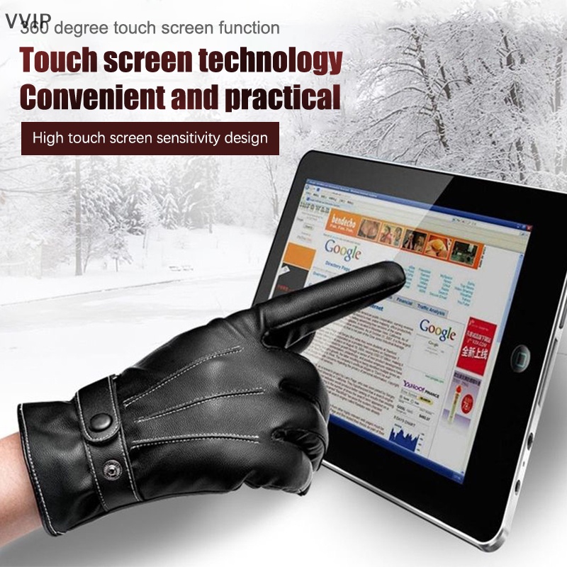 Găng Tay Giả Da Thỏ Giữ Ấm Mùa Đông Có Thể Chạm Màn Hình Cảm Ứng Dành Cho Nữ