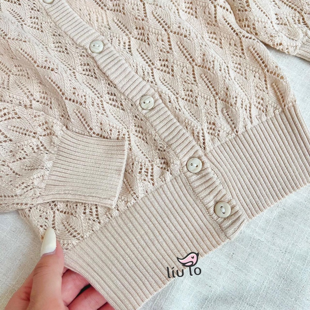 Áo Cardigan Len Mỏng Tone Pastel Hàn Quốc