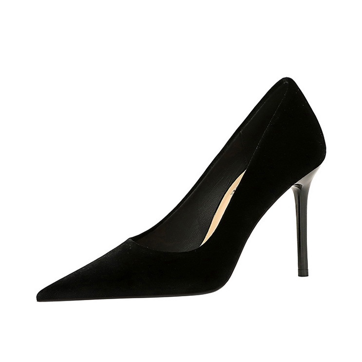 Bigtree Giày Cao Gót 9.5cm Da Lộn Mũi Nhọn Thời Trang Cho Nữ