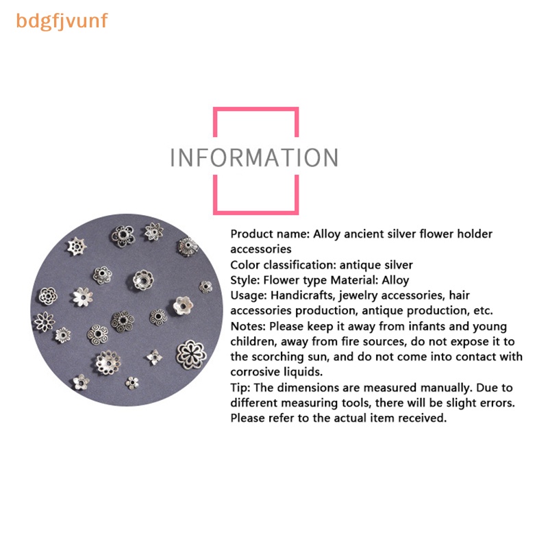 Bdgf Set 50 Hạt Xỏ Lỗ Hình Hoa Màu Bạc Dùng Để Làm Đồ Trang Sức Thủ Công diy vn