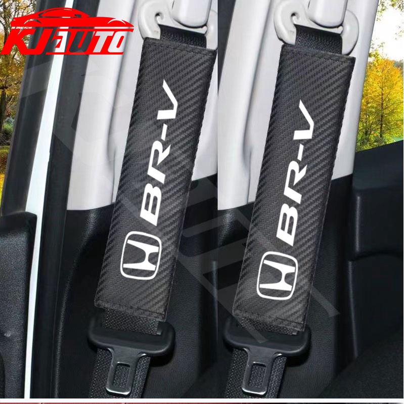 Set 1 / 2 Đệm Bọc Dây Đai An Toàn Bằng Da carbon Cho honda brv Hr-v dg1 dg2 2016-2020 dg3 2021-2023 