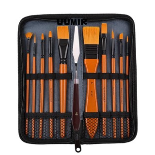 Uumir bộ 10 cọ vẽ màu nước 23 * 9.5cm bằng gỗ + 10 cây cọ