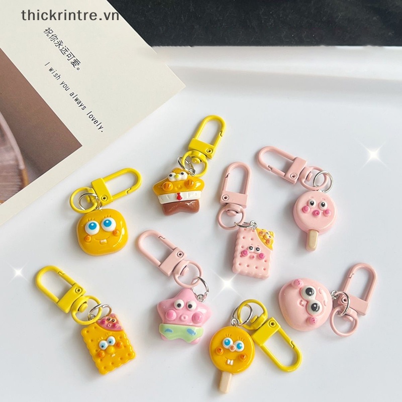 Th kawaii spongebob Móc Chìa Khóa / Ba Lô / Treo Trang Trí Túi Xách / Quà Tặng Trang Sức Hình Chú Mực / Ngôi Sao Mực