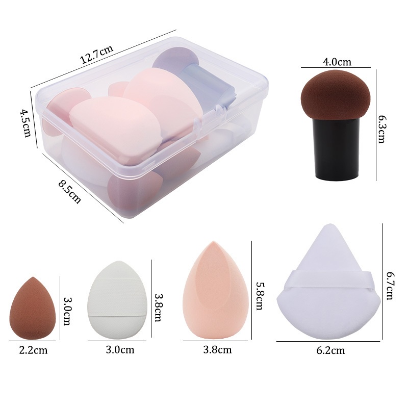 Set 10 Bông Mút Trang Điểm Chuyên Dụng