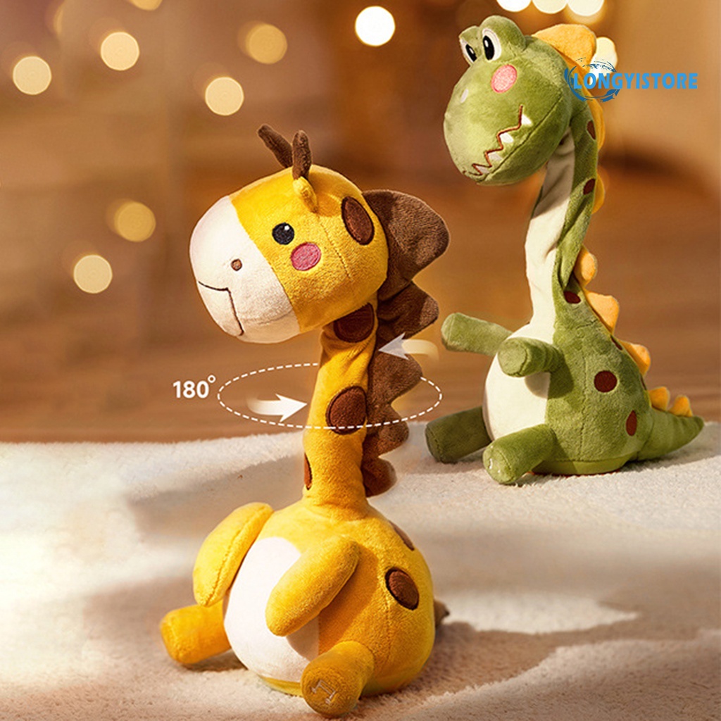 Thú Nhồi Bông Điện Tử Mềm Mại Hình Hươu Cao Cổ  Nhảy Múa Cho Bé Trai Bé Gái