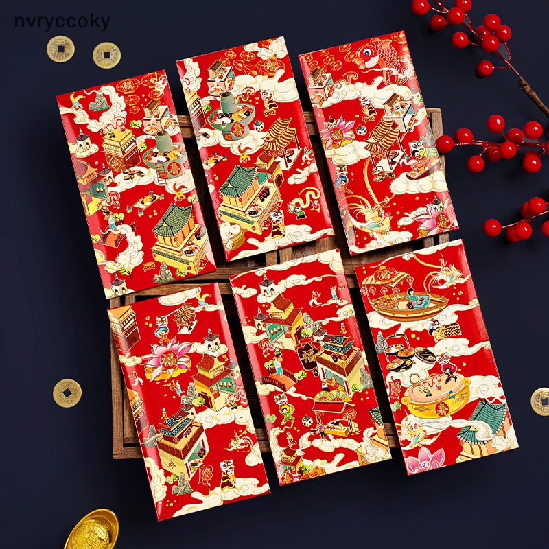 Set 6 Bao Lì Xì Hình Rồng May Mắn Cho Năm Mới 2024