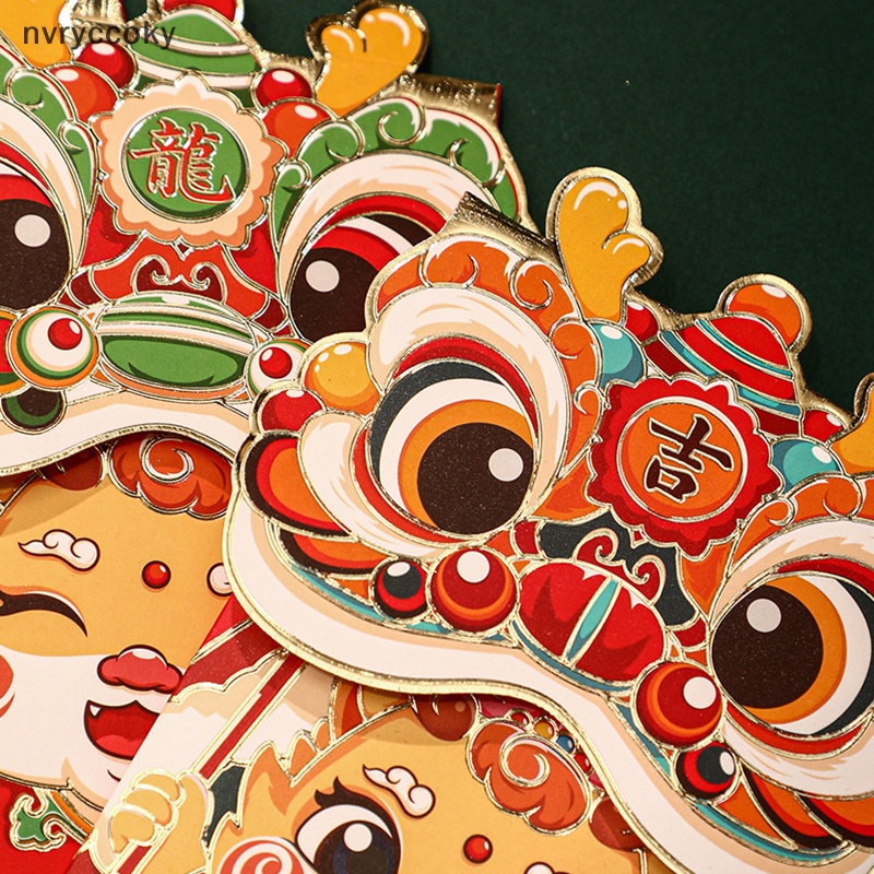 Set 4 Bao Lì Xì Đỏ Biểu Tượng Rồng Năm Mới 2024 Phong Cách Trung Hoa