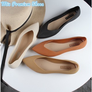 Xăng đan Mũi Nhọn Đế Bằng Màu Trơn Thời Trang Cho Nữ Màu Sắc