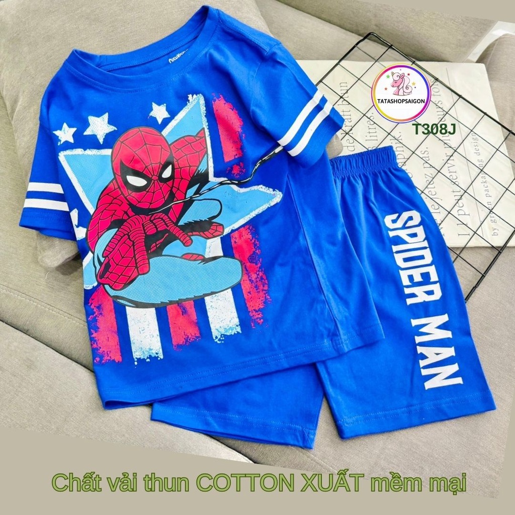 Set Quần Áo Trẻ Em 1-12 Tuổi Đồ Bộ Cho Bé Trai 11-40 Kg Cotton Chính Phẩm In Hoạt Hình Hot Trend Mềm Mịn Mát  T308