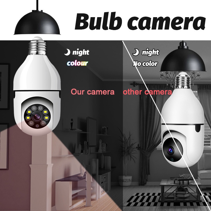 Camera Thông Minh e27 Không Dây 360 Độ Có Đèn led