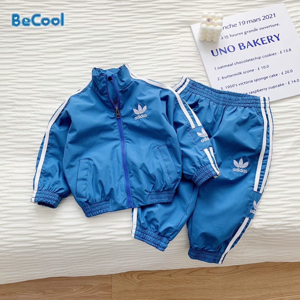 Set Quần Áo Gió Thể Thao Adidass Siêu Xinh Cho Bé, Bộ Quần Áo Thu Đông Cho Bé Từ 10-27kg