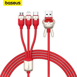 Dây cáp sạc nhanh baseus 3 trong 1 micro usb loại c cho iphone 14 13 samsung xiaomi huawei