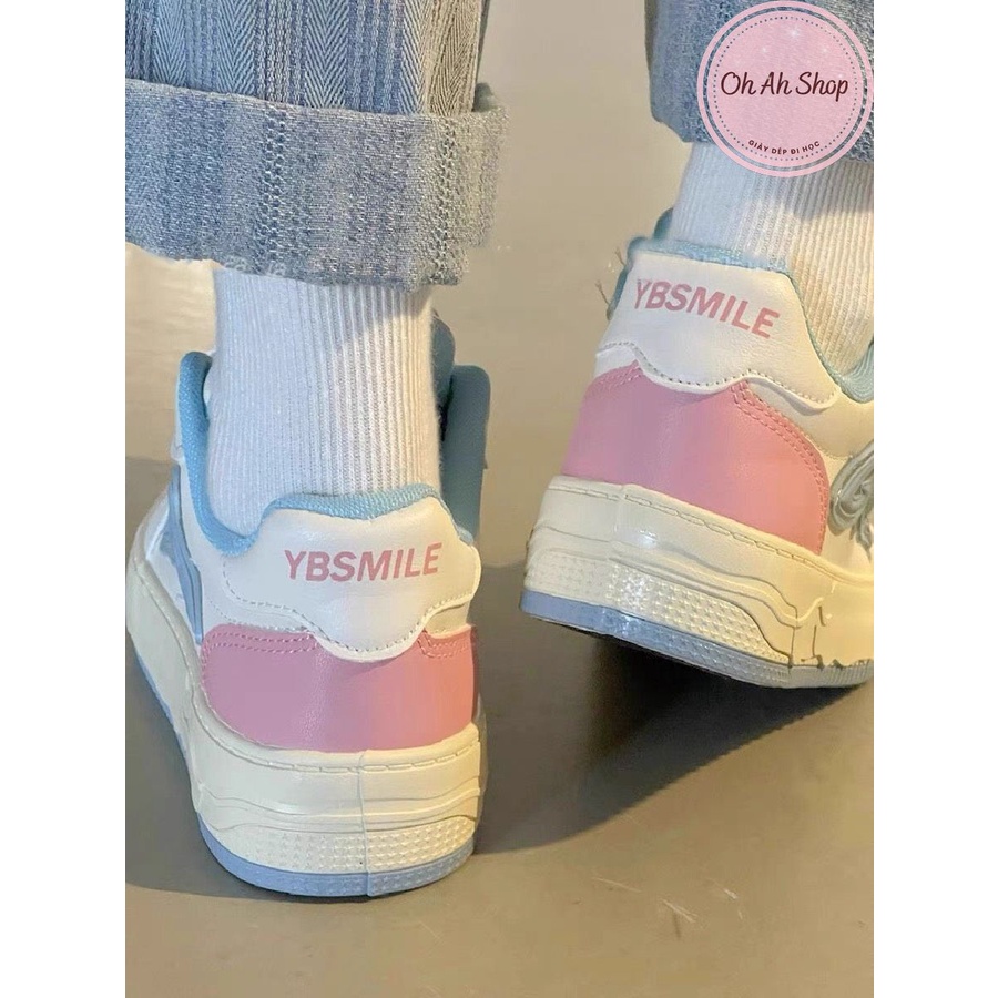 🍓  Giày Dây Thừng Màu Xanh Hồng Link 2 Mũi Tròn Đi Học Giày Da Hàng Loại 1  ohahshopgiaydep