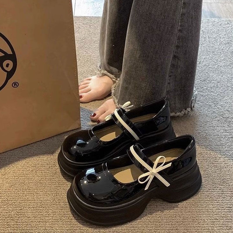 Giày Lười Đế Dày Phong Cách Anh Quốc Thời Trang Mới Cho Nữ shizhibao mary jane