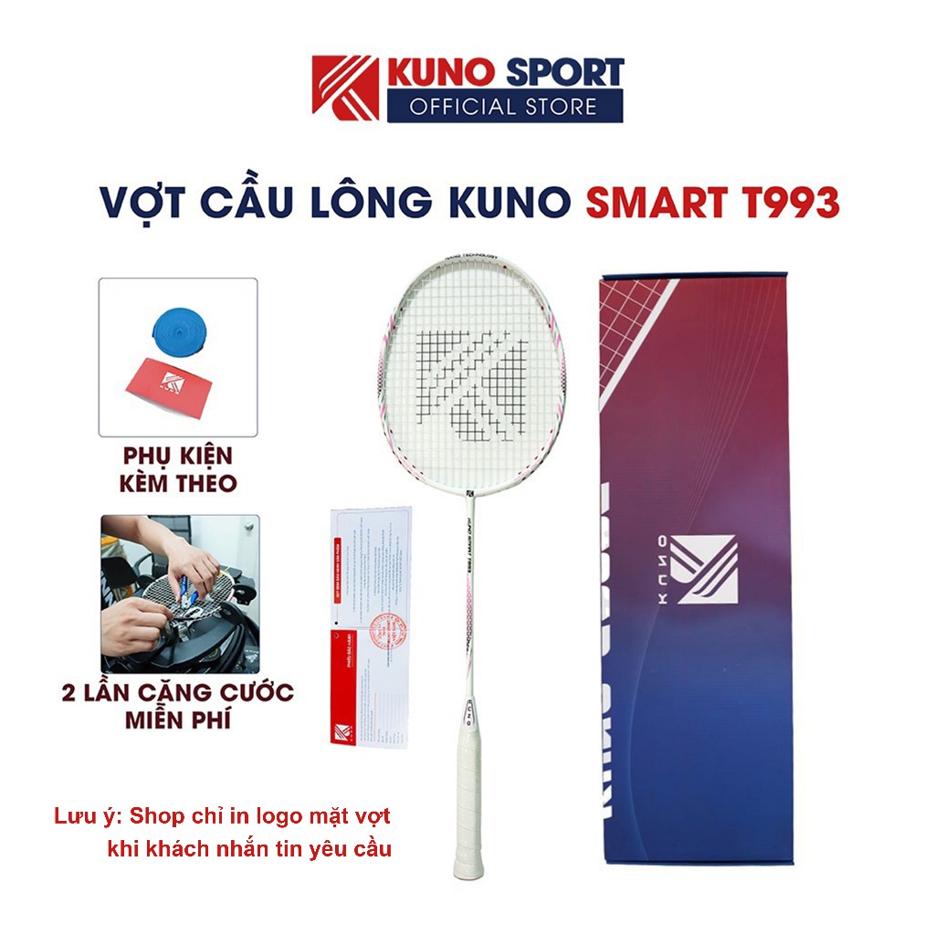 Vợt Cầu Lông KUNO Smart T993 Thiên Công, 4U, Chất Liệu High Modulus Graphite, Chống Xoắn, Căng Sẵn 11kg