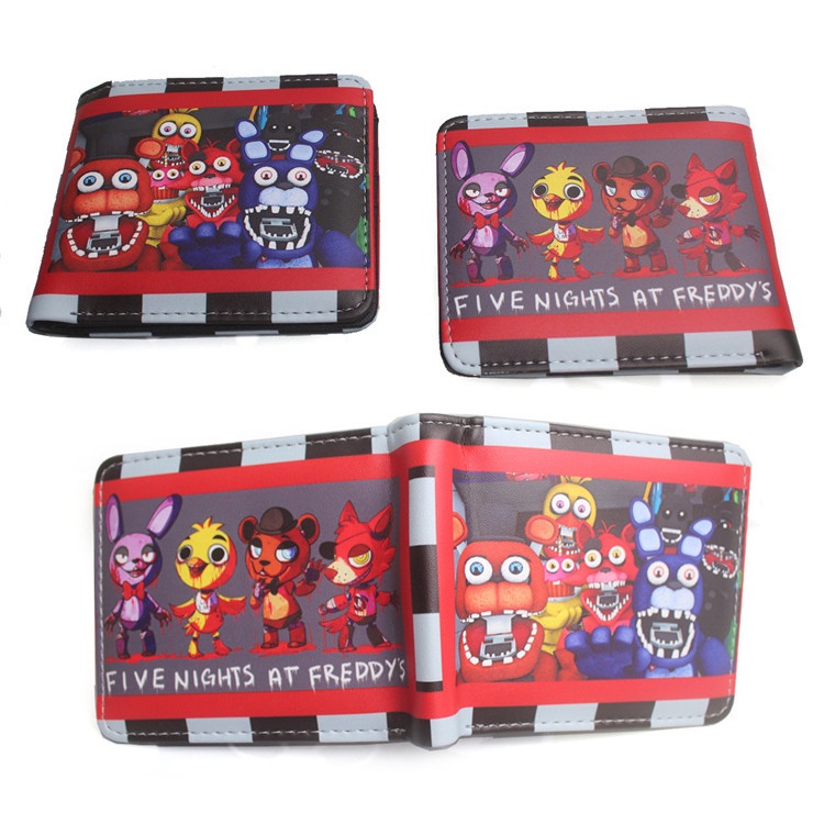 Fnaf Ví Da Ngắn Đựng Thẻ Sức Chứa Lớn In Họa Tiết anime Giáng Sinh Thời Trang Cho Nam