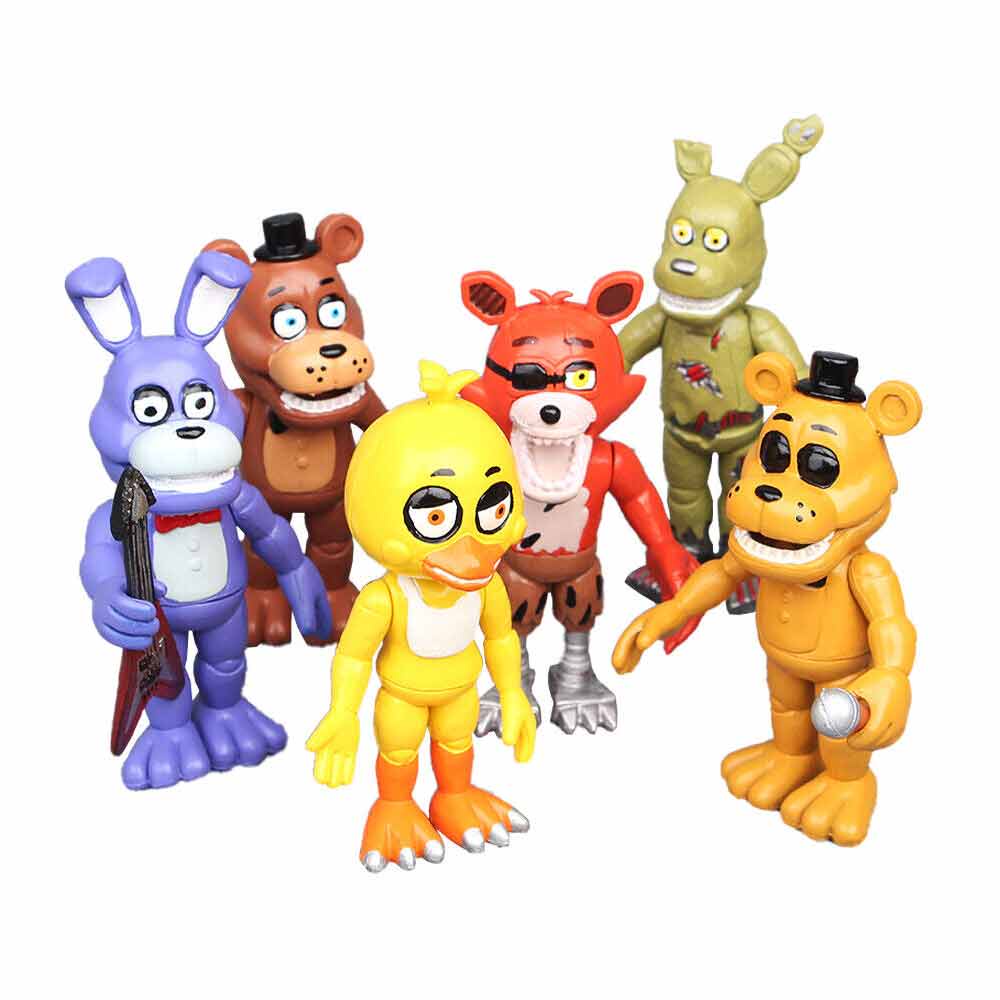 FNAF Five Nights at Freddy's Nightmare Figure Fnaf Bear Action Figure Pvc Model Freddy Model Dolls FNAF Toys 6pcs/set
