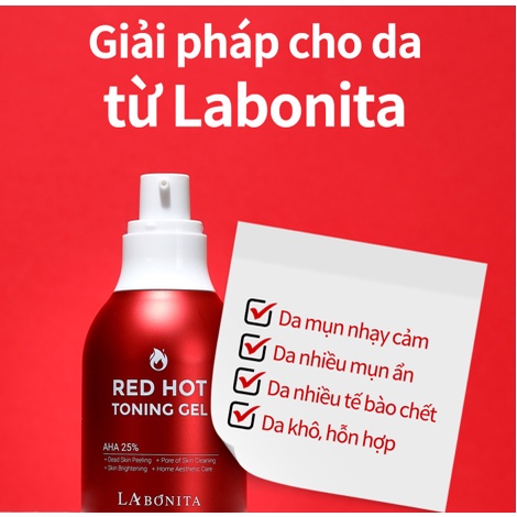 Ảnh 3 của Tinh Chất LABONITA Toning Gel AHA 25% Red Hot gel tẩy tế bào chết không gây kích ứng 30g