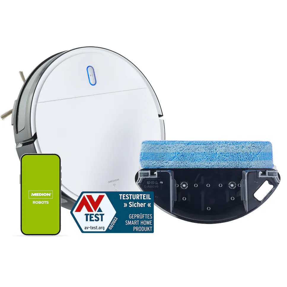 Robot Hút Bụi Lau Nhà Medion MD11889 S05 SW, Máy Hút Bụi Lau Nhà Đa Năng, Nhập Đức, BH 12 Tháng